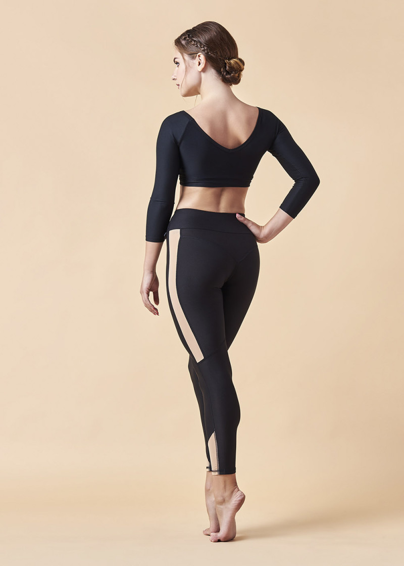 JUMP leggings by Grand Prix polyamide micro, black+nude, XS