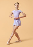 KRISTI short sleeve leotard with skirt by Grand Pr polyamide micro+mesh, lilac, 122cm