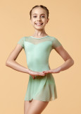 KRISTI short sleeve leotard with skirt by Grand Pr polyamide micro+mesh, mint, 140cm