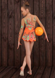 Gymnastics leotard LOTOS.D 90%polyamide, 10%elastane, orange, 116cm class 6