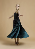 Standart skirt VALENCIA 95%polyester, 5%elastane, black+dark green, 146cm