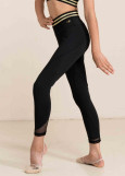 CROSS leggings by Grand Prix polyamide micro+mesh, black, 158cm