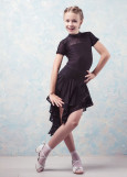 Latina skirt CINDY 90%polyamide, 10%elastane, black+black, 140см