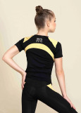 ARIANA T-shirt by Grand Prix polyamide micro, black+yellow, 140cm