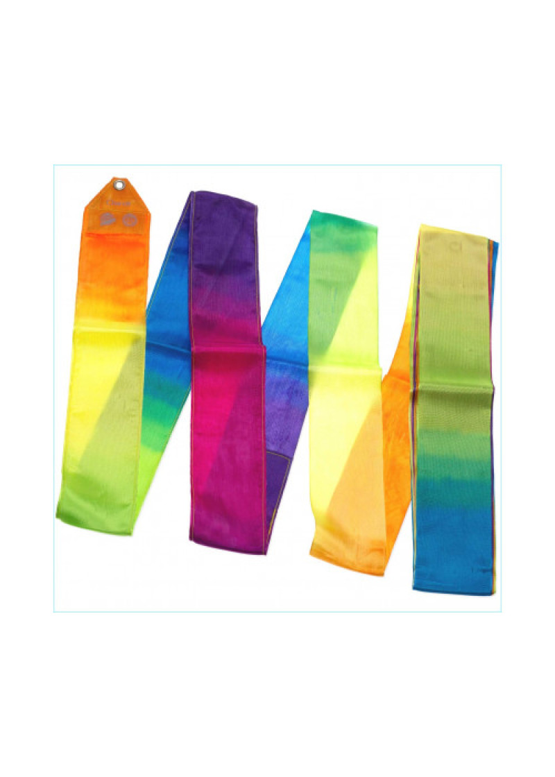 Ribbon for gymnastics CHACOTT GRADATION, 5m rayon, Canary (762), 5m