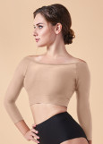 FABIANA raglan crop sleeve (3/4) top by Grand Prix polyamide micro, nude, L