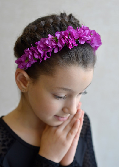 Headband Flower wreath black