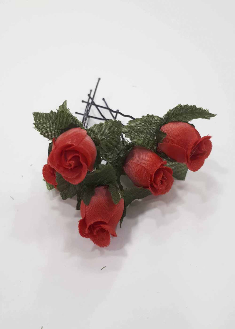 Hairpin with rose scarlet