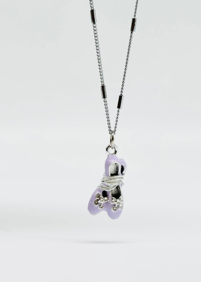 Pointe shoe pendant necklace lilac