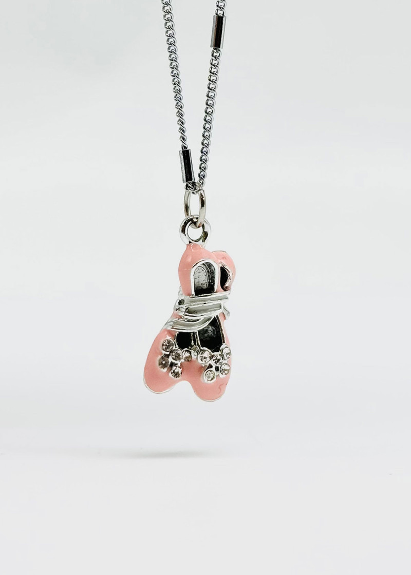 Pointe shoe pendant necklace pink