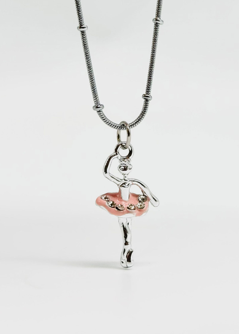 Ballerina pendant necklace pink