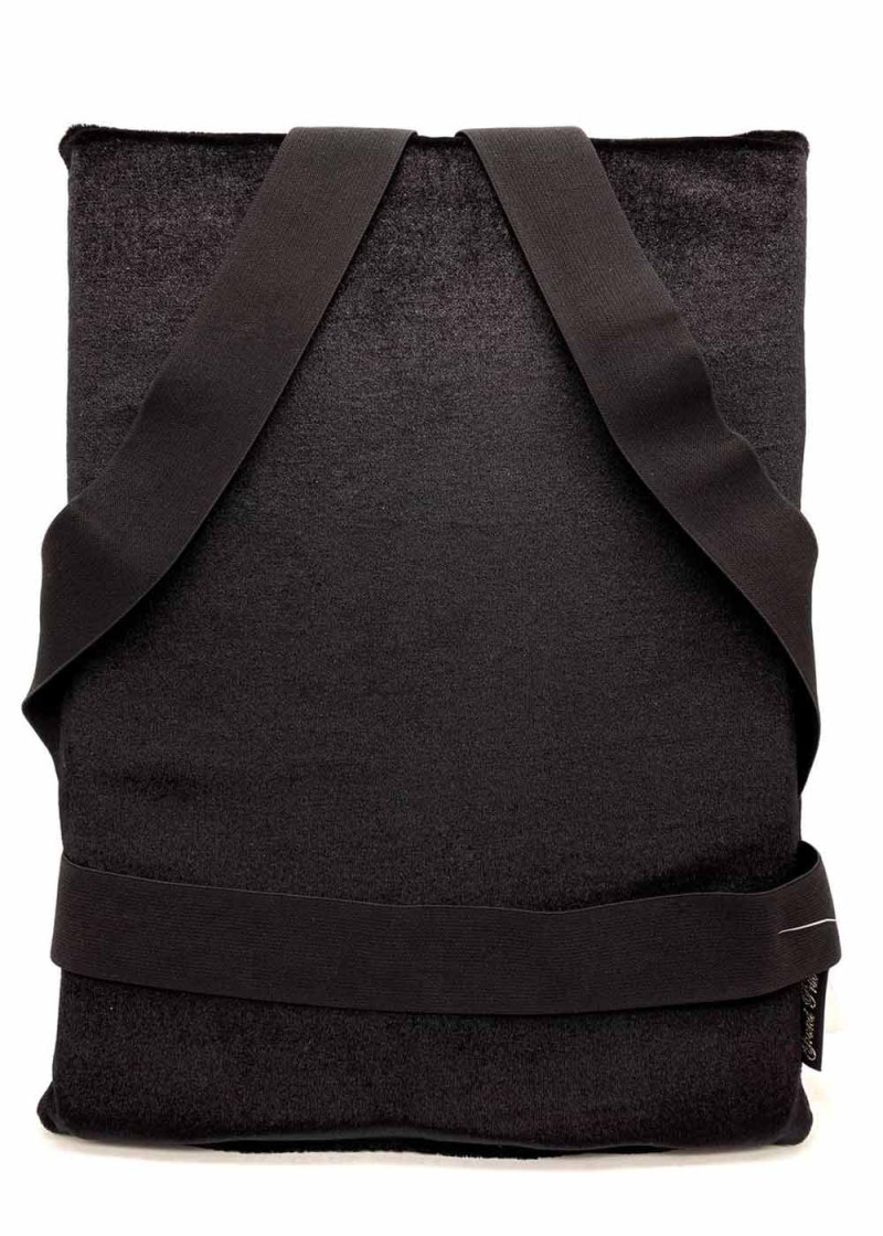 Back pillow for stretching foam rubber+velur, black+black