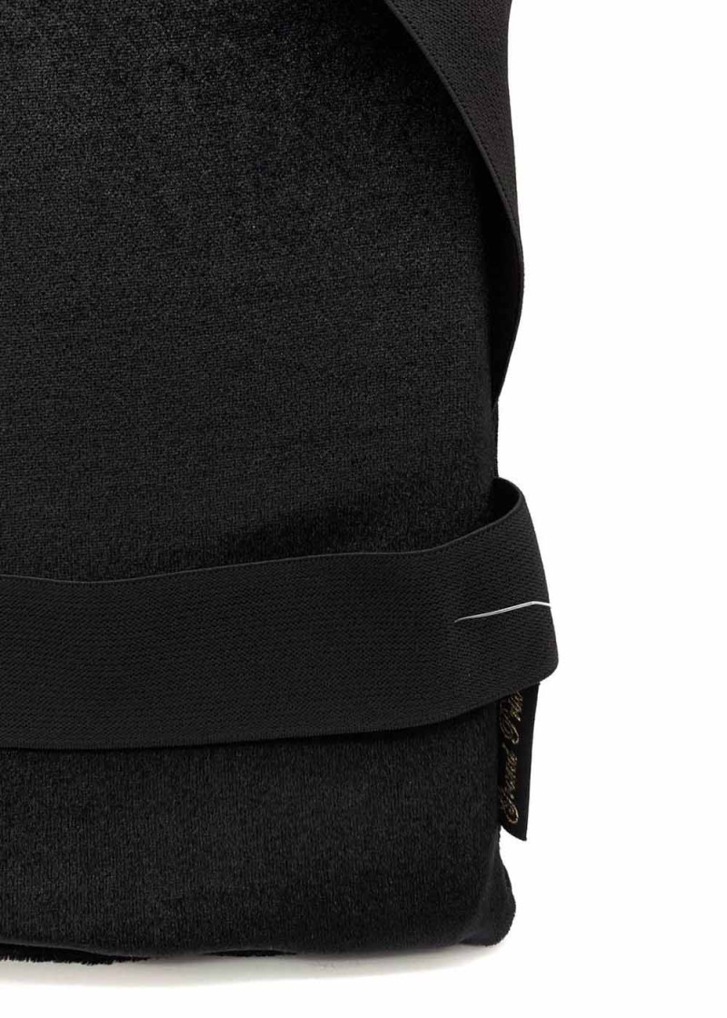 Back pillow for stretching foam rubber+velur, black+black