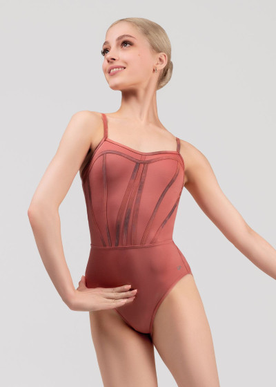 SIMONE camisole leotard by Grand Prix polyamide micro, dusty rose, M