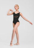 BELINDA camisole leotard by Grand Prix nylon+spandex, black, M
