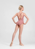 BELINDA camisole leotard by Grand Prix nylon+spandex, nostalgia rose, L