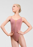BRIALLINE camisole leotard by Grand Prix nylon+spandex, nostalgia rose, L