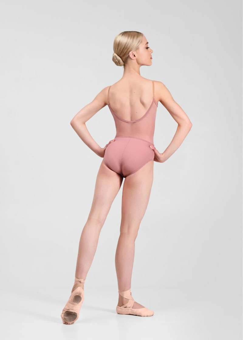 BRIALLINE camisole leotard by Grand Prix nylon+spandex, nostalgia rose, L