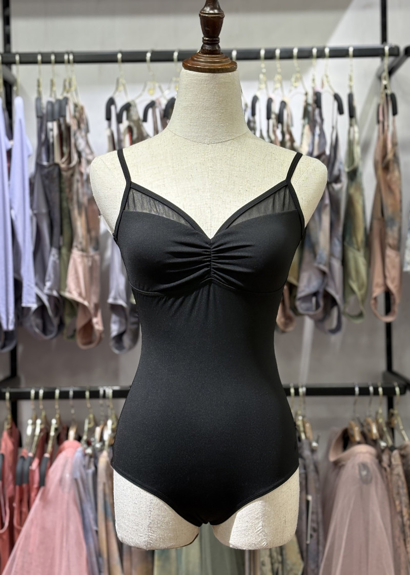 BRUNA camisole leotard by Grand Prix nylon+spandex, black, M