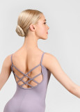 BRUNA camisole leotard by Grand Prix nylon+spandex, iris, L