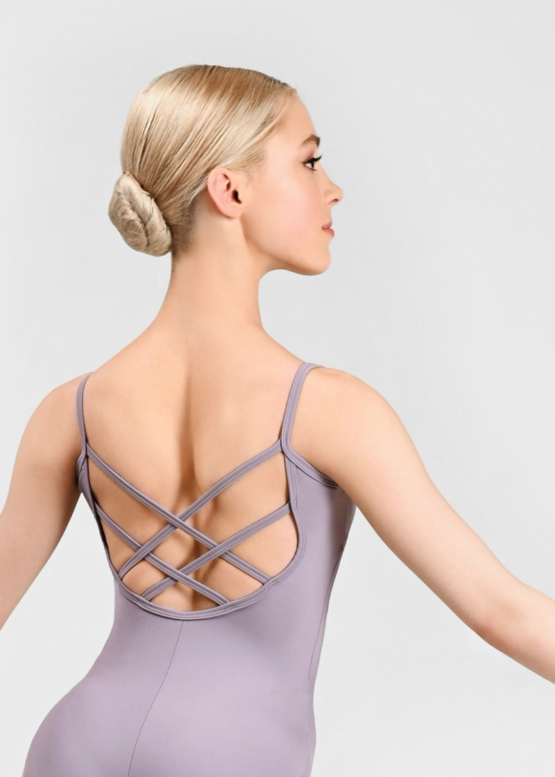 BRUNA camisole leotard by Grand Prix nylon+spandex, iris, L
