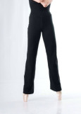 Pants EMMA, straight 90%cotton, 10%elastane, black, S