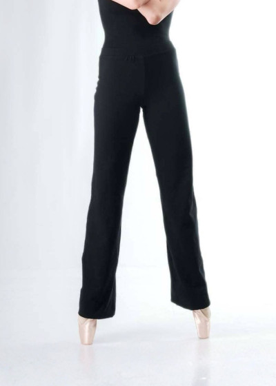 Pants EMMA, straight 90%cotton, 10%elastane, black, S