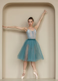 Chopin Tutu JULIET, 2 layers tulle, green lake, M