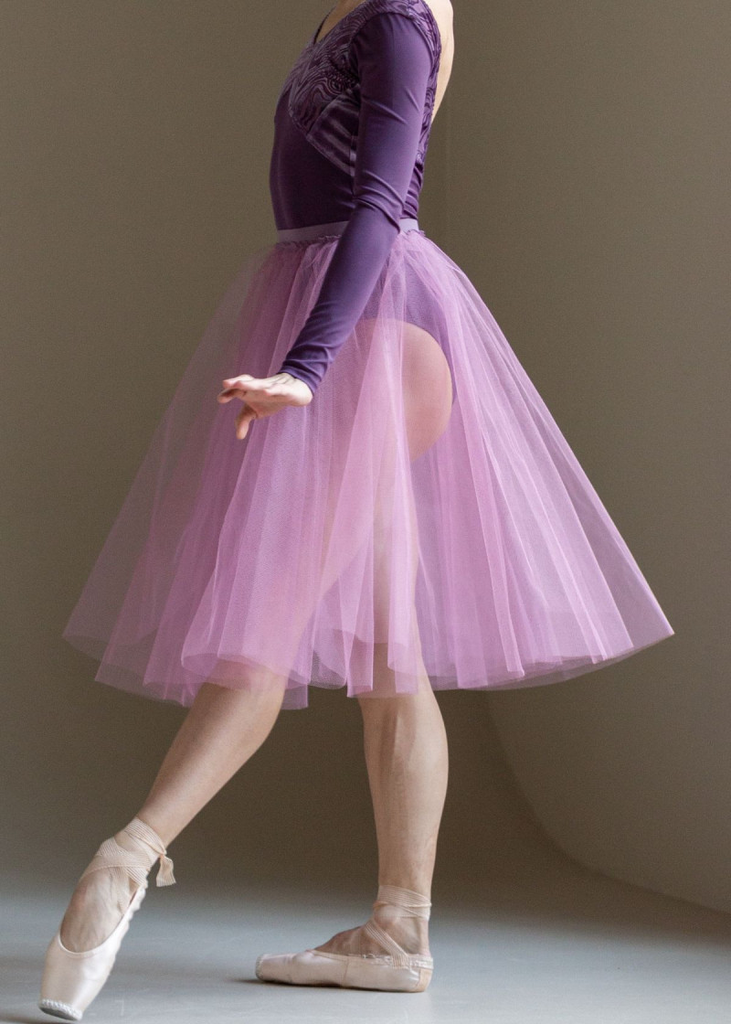 JULIET - Юбка шопен.(2слоя) тюль, vintage violet, S