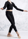 Top LINA, long sleeve 90%cotton, 10%elastane, black, M