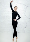 Unitard TAISIA, long sleeve, Leggings 90%cotton, 10%elastane, black, 152cm