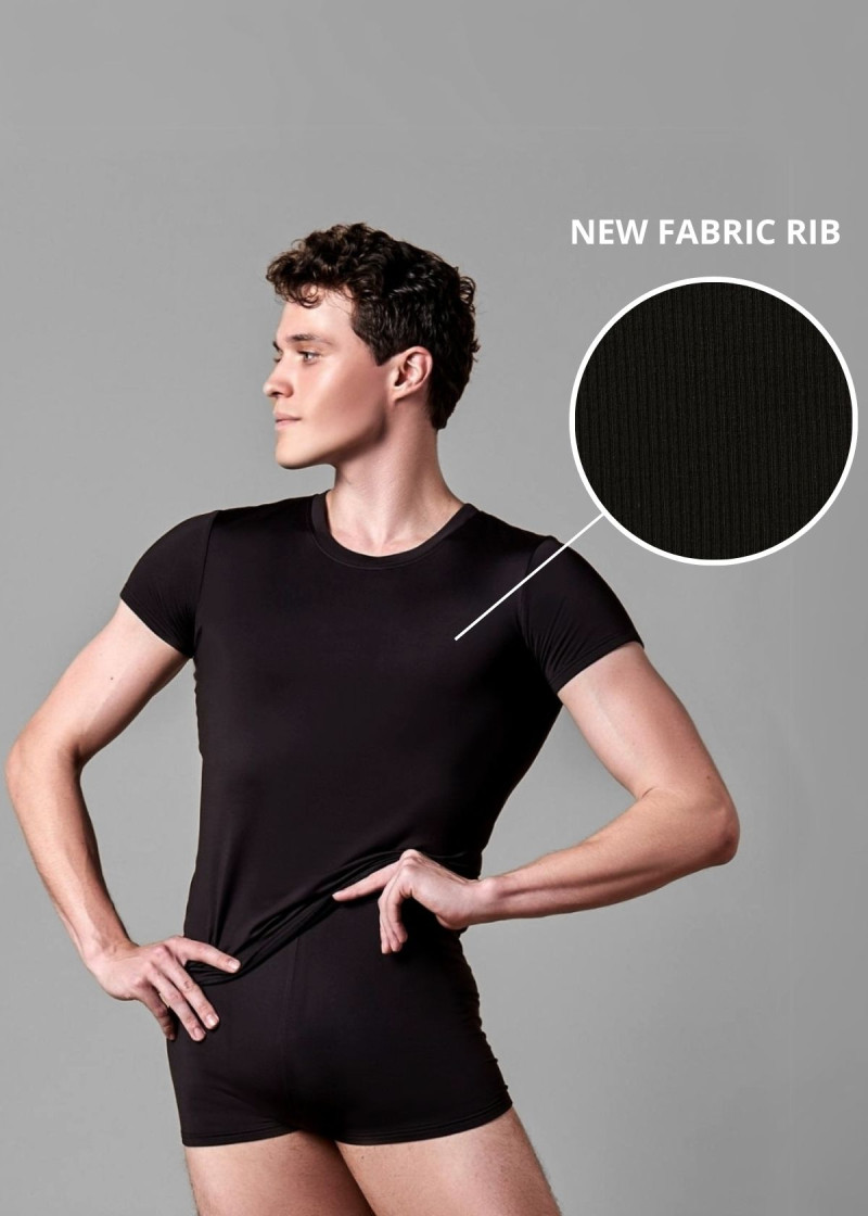 AARON RIB - Short Sleeve Top rayon rib knit, black, 134cm