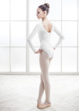 DALILA long sleeve leotard by Grand Prix 90%cotton, 10%elastane, white, 152cm