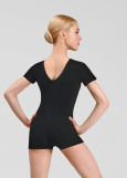Biketard LOLA, short sleeve cotton stretch, black, 134cm