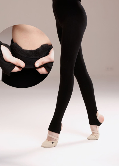 Leggings NELLY microbrush, black, 110cm