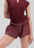 Wide Shorts GRAND PRIX with Sauna Effect 100%polyester, italian plum, 152cm
