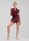 Wide Shorts GRAND PRIX with Sauna Effect 100%polyester, italian plum, 152cm
