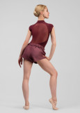 Wide Shorts GRAND PRIX with Sauna Effect 100%polyester, italian plum, 152cm