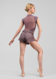 Wide Shorts GRAND PRIX with Sauna Effect 100%polyester, vintage violet, 152cm
