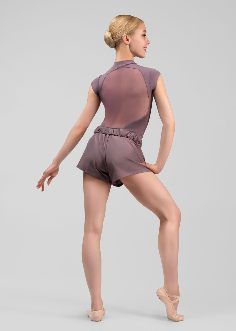 Wide Shorts GRAND PRIX with Sauna Effect 100%polyester, vintage violet, 152cm