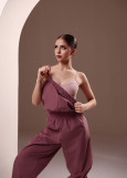 Unitard with Sauna Effect Grand Prix SAUNA MOMENTUM 100%polyester, italian plum, 158cm