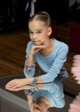 Sweater WANDA BALANCE Grand Prix 42%acrylic, 30%polyester, 28%nylon, powder blue, 128-134cm