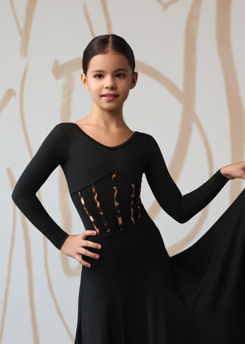 DAISY long sleeve leotard by Grand Prix polyamide micro, black, 128cm