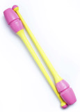 Clubs for gymnastics CHACOTT 65203 plastic+rubber, Pink - Yellow (262), 45.5cm