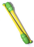 Clubs for gymnastics CHACOTT 65203 plastic+rubber, Green x Yellow (462), 41cm