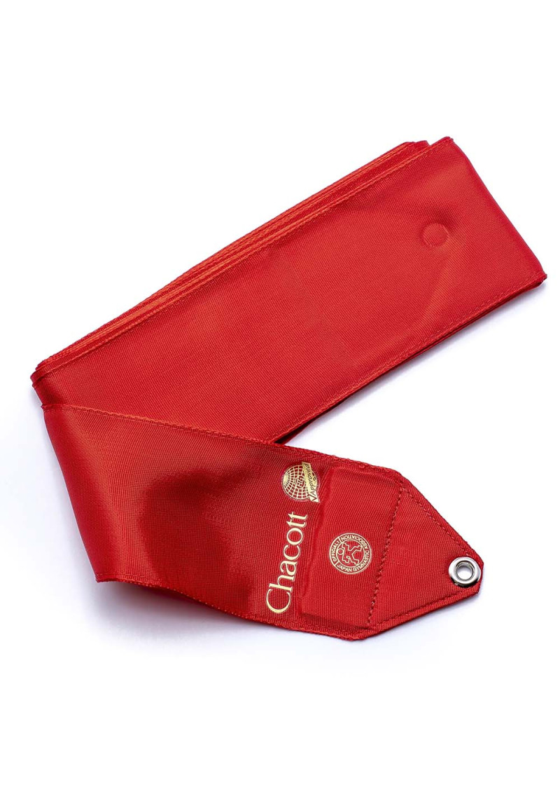 Ribbon for gymnastics CHACOTT CL65404, 5m rayon, Red (052), 5m