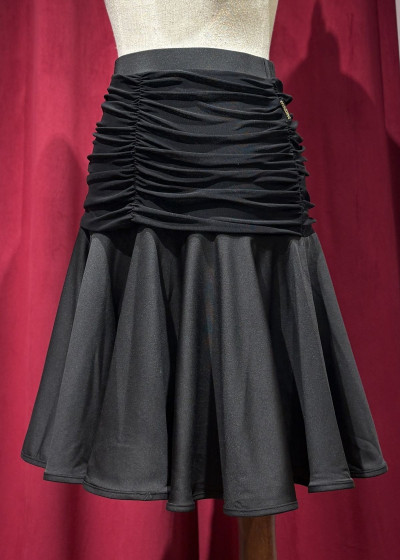 LAIZA latin dance skirt by Grand Prix polyamide micro+mesh, black, S plus