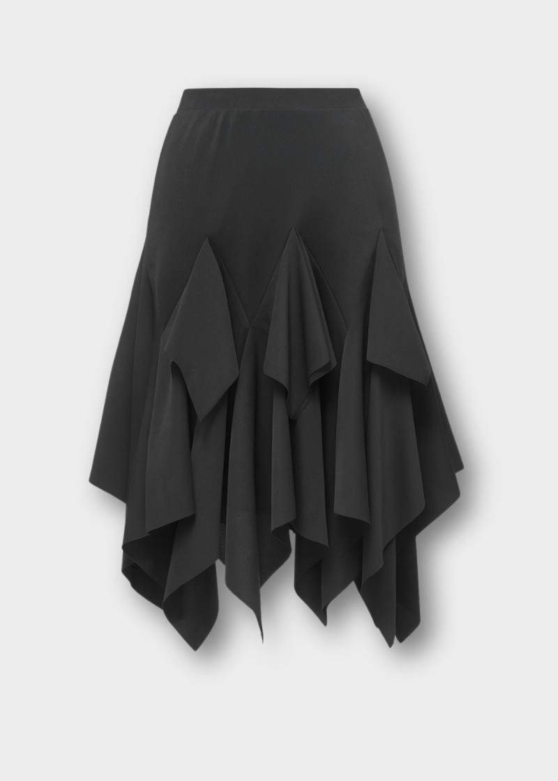 VIVIENNE latin dance skirt by Grand Prix polyamide micro+mesh, black, S plus