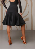 SINDI Latin Skirt by Grand Prix polyamide micro+mesh, black, L plus