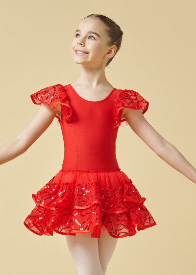 Suit EMILY 90%polyamide, 10%elastane, red, 134cm